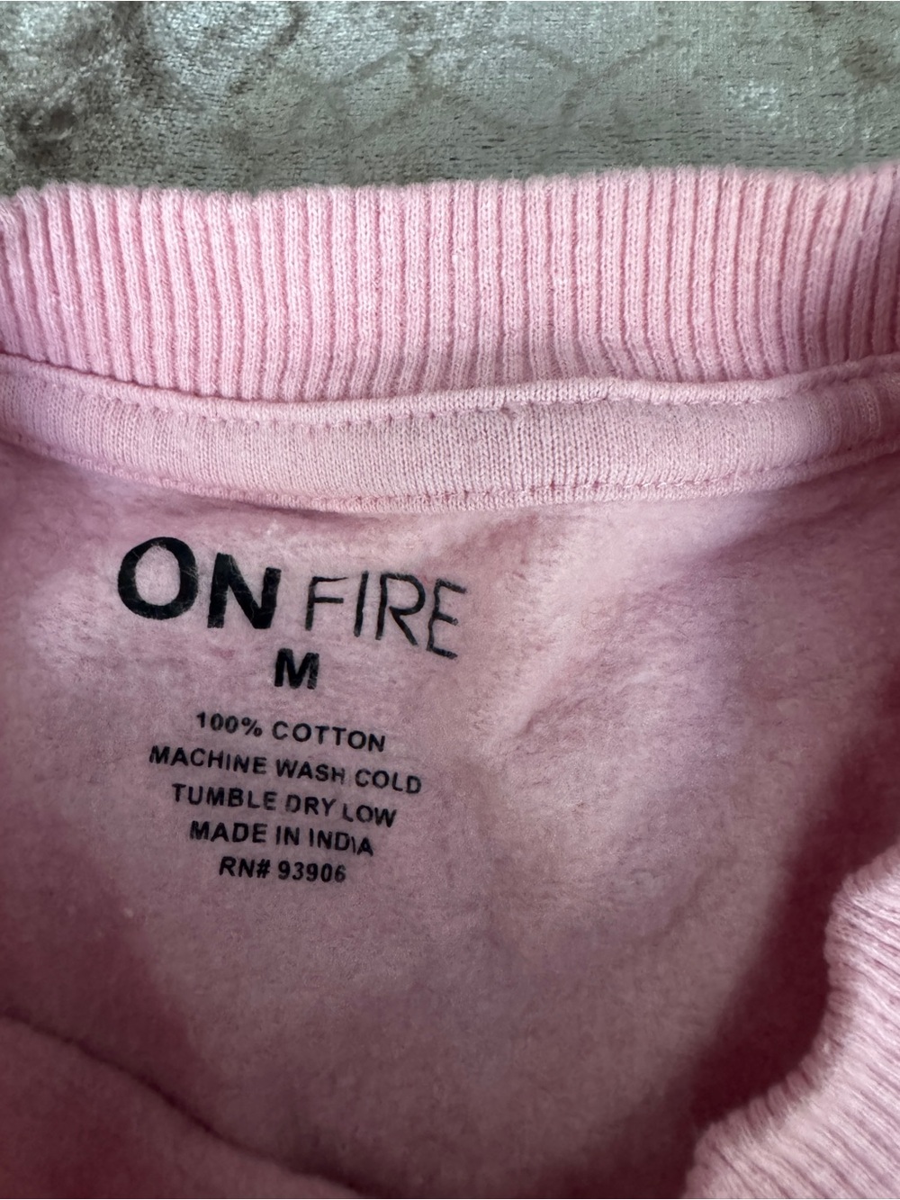 On Fire Light Pink Cotton Pullover Sweatshirt